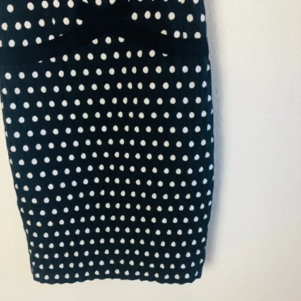 EUC Nanette Lepore Black Polka Dot Bodycon Dress 0